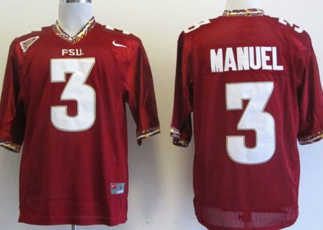Florida State Seminoles #3 E.J. Manuel Red Jerseys